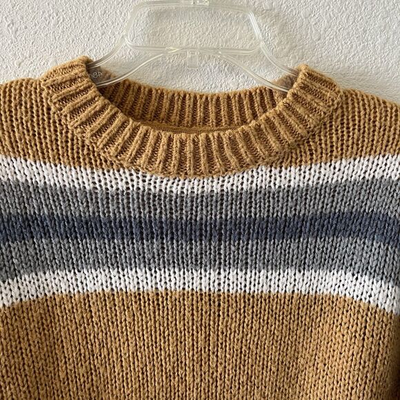 Rip Curl Women's Sweater Size Small Oversized Striped Y2K Retro Vibe Orange Gray - Picture 3 of 13